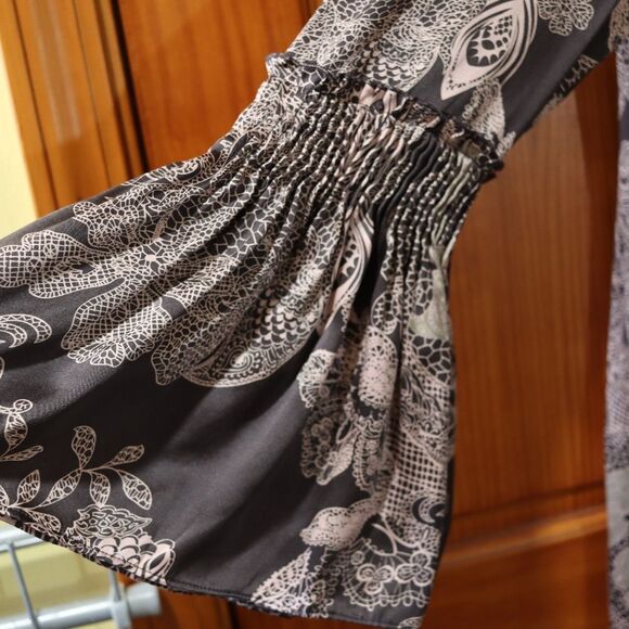 Odd Molly Silk Butterfly Print Purple Mini Dress Beaded Size 4 NWT - Picture 4 of 16